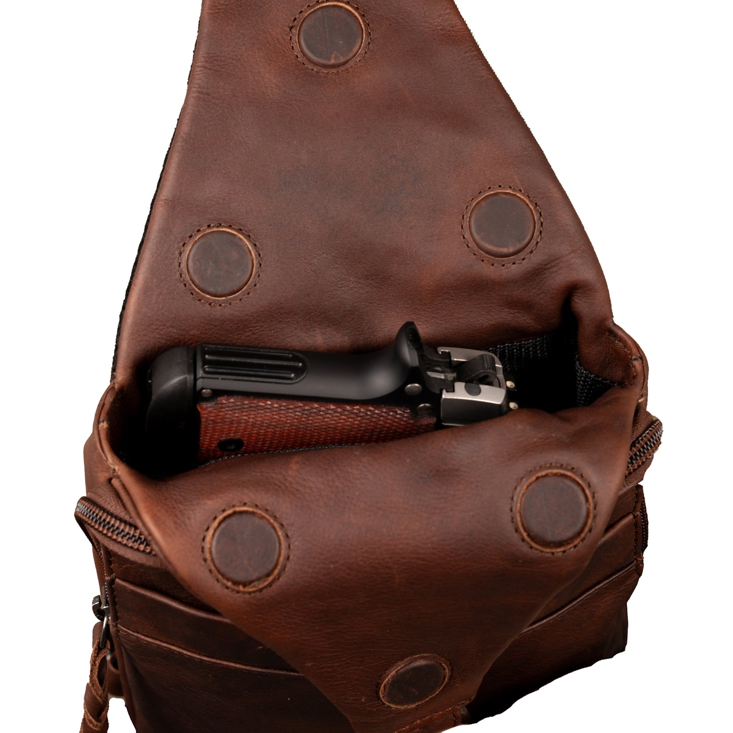 Concealed Carry Unisex Dakota Leather Sling by Lady Conceal - Large and Regular Size