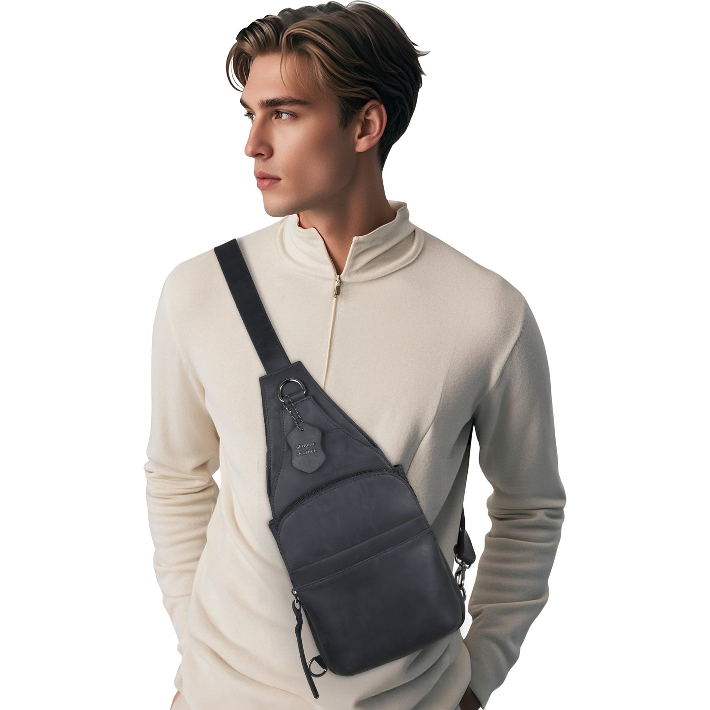 Concealed Carry Unisex Dakota Leather Sling by Lady Conceal - Large and Regular Size
