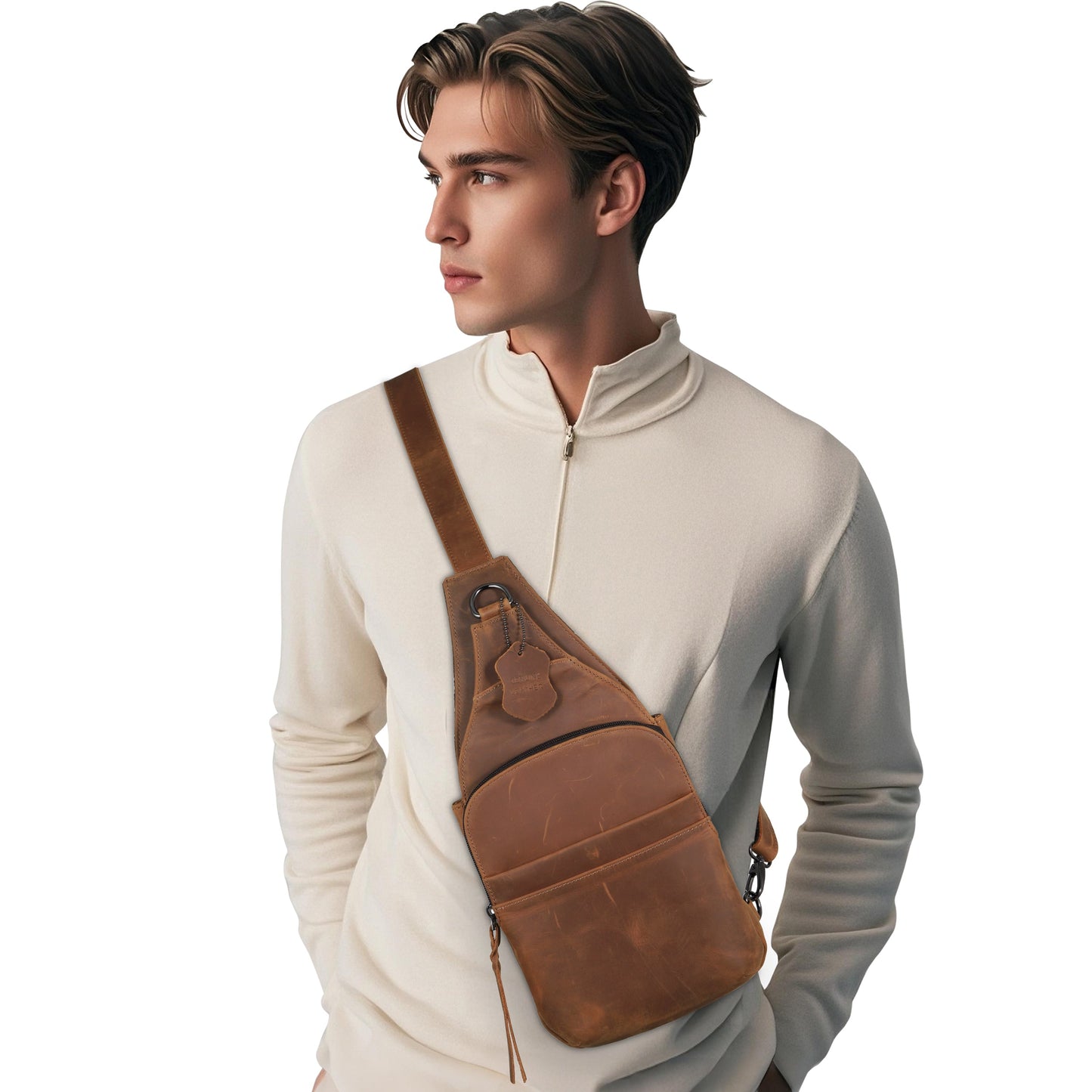 Concealed Carry Unisex Dakota Leather Sling by Lady Conceal - Large and Regular Size