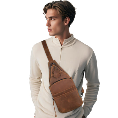 Concealed Carry Unisex Dakota Leather Sling by Lady Conceal - Large and Regular Size