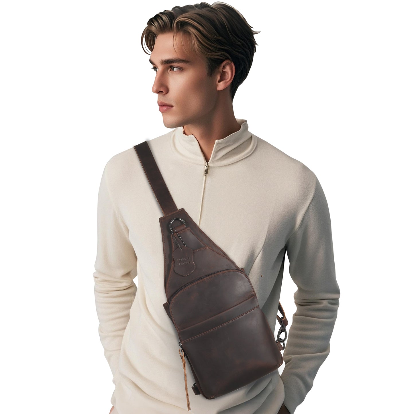 Concealed Carry Unisex Dakota Leather Sling by Lady Conceal - Large and Regular Size