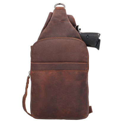 Concealed Carry Unisex Dakota Leather Sling by Lady Conceal - Large and Regular Size