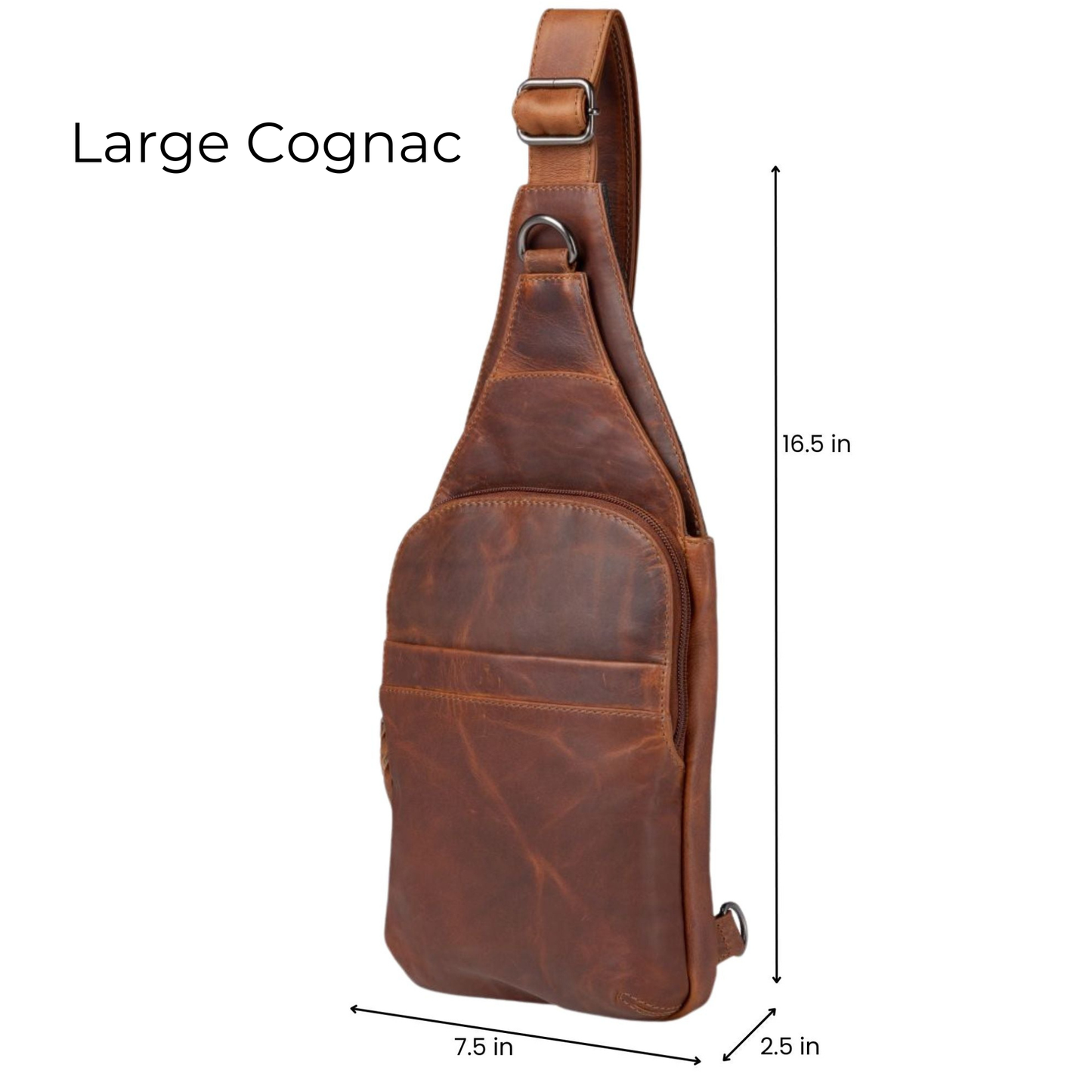 Concealed Carry Unisex Dakota Leather Sling by Lady Conceal - Large and Regular Size