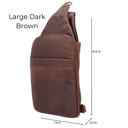Concealed Carry Unisex Dakota Leather Sling by Lady Conceal - Large and Regular Size